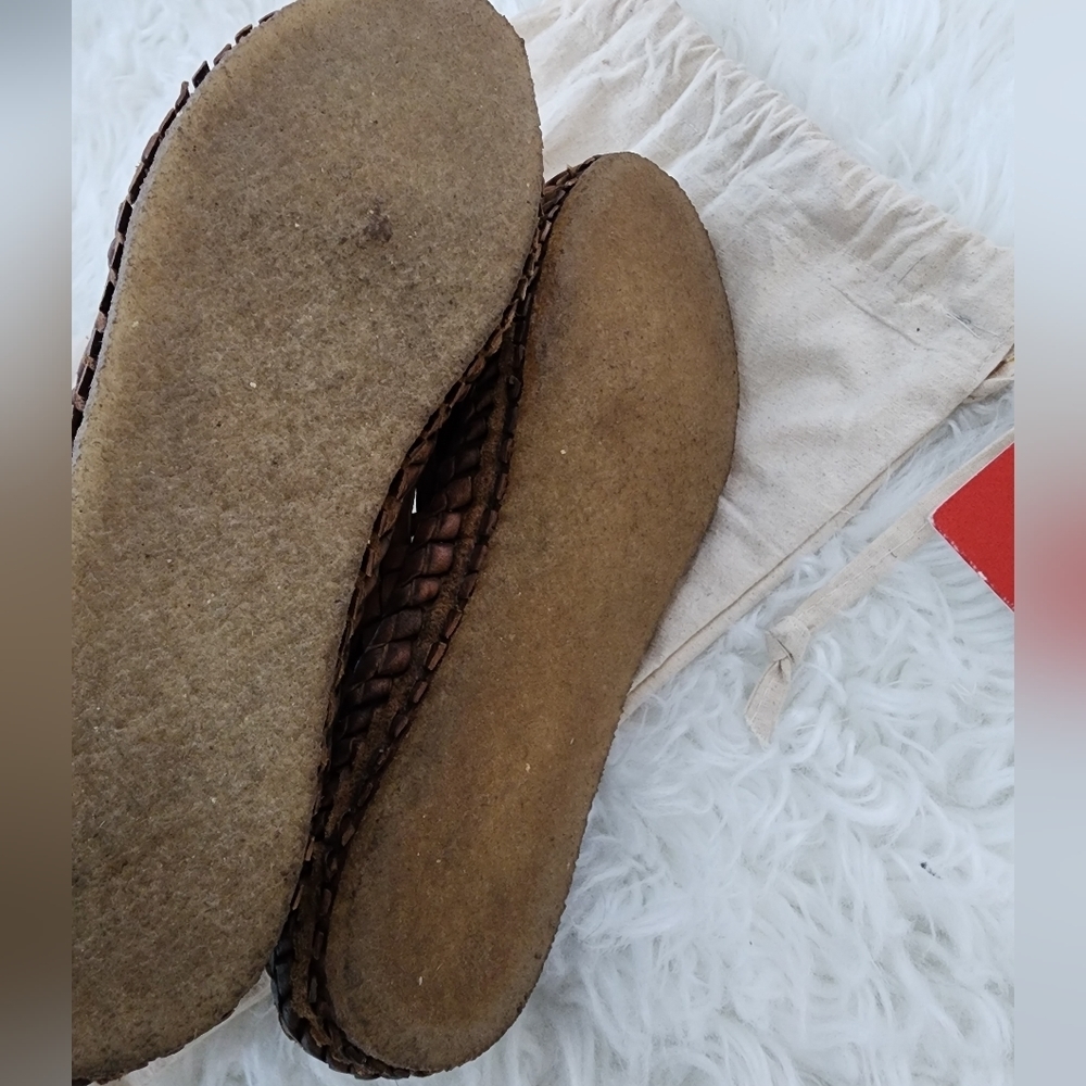 Brown Woven Leather Loafers - Picture 3 of 9